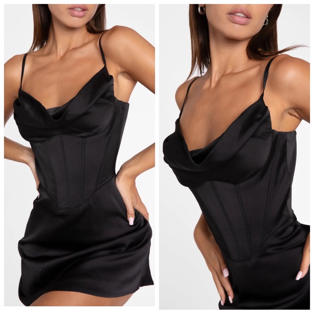 NWT Heiress Beverly Hills black corset dress